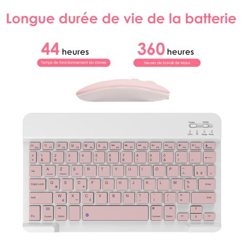Clavier pour Tablette sans Fil et Souris Bluetooth Rose LAMA