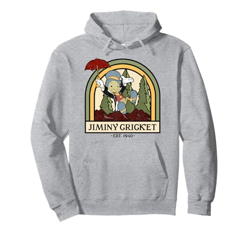 Sweat Disney Pinocchio Jiminy Cricket 1940 : hoodie chaud en coton noir pour homme et femme