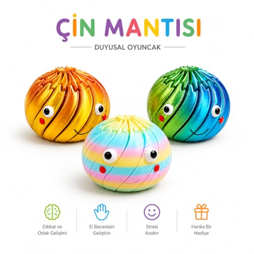 Spiral Bükülebilir Duyusal Stres Fidget Oyuncağı; 9 x 7 cm | Döndürülebilir Tasarım, Kompakt ve Taşınabilir, Çocuk ve Yetişkin için, Renkli Spiral Yapı, Stres Giderici