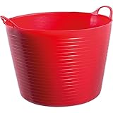 Gardeners Supply Company Large Garden Tubtrugs | Multi Use Outdoor Garden Harvest Basket Storage, & Bucket | Ideal for Yard Gardening, Carrying and Crops Harvesting | 11 Gallon Capacity - Red