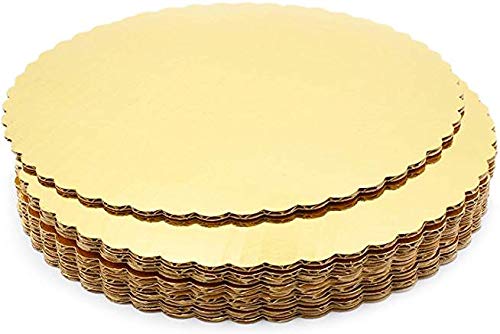 APSAMBR- Cake Board 10 Inch Square Cardboard 10 -Piece Cardboard Square Cake Base, 10 Inches Diameter, Gold