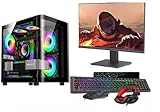 ASC Intel Core i7 Gaming PC Bundle, GT730 2GB Graphics, 8GB RAM, 256GB SSD + 500GB HDD, 500W 80+ PSU, Black 5 Fan RGB Case, WiFi, Windows 11 + 22" Monitor – High Performance Gaming Setup