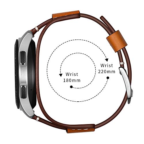 22Mm Genuine Leather Cuff Watch Band,Compatible With 22Mm Band Width Watch, Galaxy Watch 46Mm,Gear S3,Fossil Garrett/Carlyle/Julianna/Explorist/Marshal,Brown #TOP4