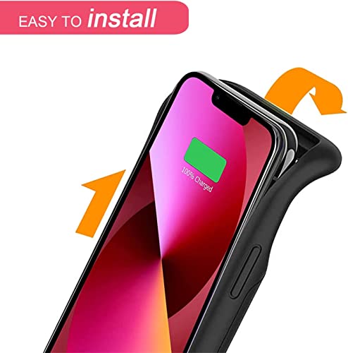 Aftryougo Battery Case For Iphone 13/13 Pro 6.1Inch,8000Mah Qi Wireless Charging Compatible Extended Power Case, Model:zhx-642 Black #TOP2