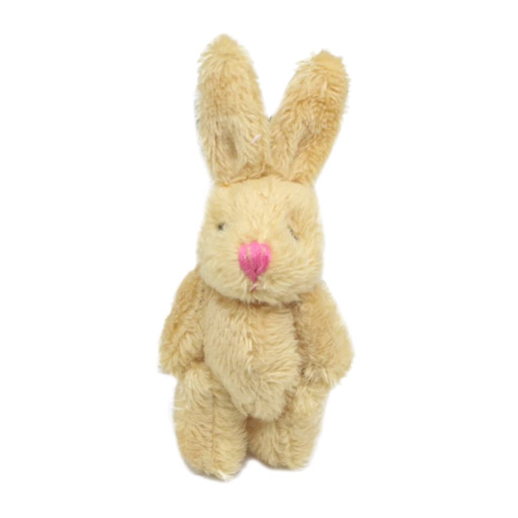 XAGMODSHN 6cm Realistic Plush Soft Stuffed Rabbits, Light Brown