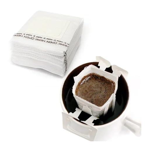 100/300個入り コーヒーフィルター ペーパーバッグ 使い捨て ドリップコーヒーバッグ ハンドル付き 吊り下げ式耳付き エスプレッソコーヒーアクセサリー ティーツール(200pcs)