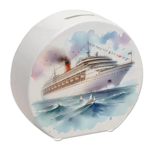 Image of Cruiser for the Next Cruise Money Box Ideal Ship Money Box for High Seas Ocean Travel Cruise Ship Adventure on the Water