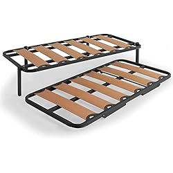 Cama Canguro 90X190 Miroytengo Somier Cama Canguro Completo Medida 90x190 con Balda Ancha Tubo 40x30 Patas Plegables Cama Inferior y Ruedas Incluidas