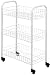 Carrello da cucina in acciaio bianco con ruote rettangolare 23x41h63