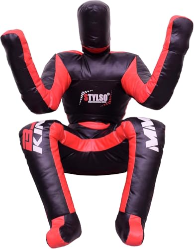 Stylso Un-Filled Wrestling Dummy Grappling Dummy Jiu Jitsu Dummy for BJJ Judo Karate Training Adult Kids and Youth Practice Dummies (DuraBlack) - Thumbnail 4