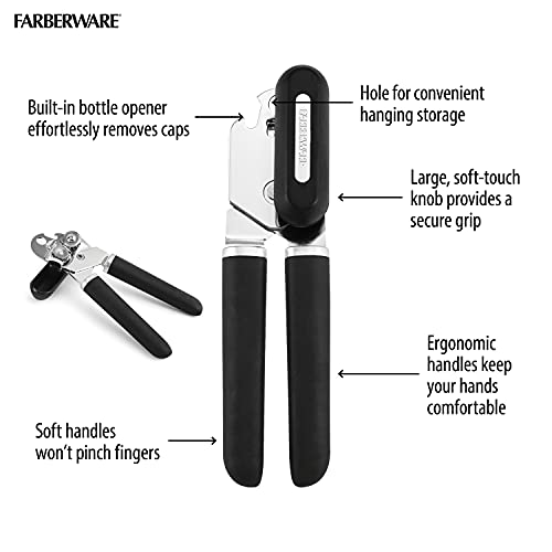 Farberware Pro Soft Knob And Handle Can Opener And Bottle Opener, Black #TOP3