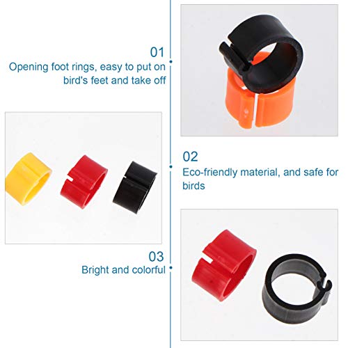 Pulseiras de perna de aves Poppop, 100 peças, alianças de identificação para os pés, alianças de cli