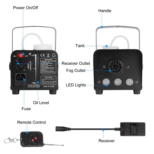 Máquina de Humo 400W con Luz LED RGB y Control Remoto miniatura 6