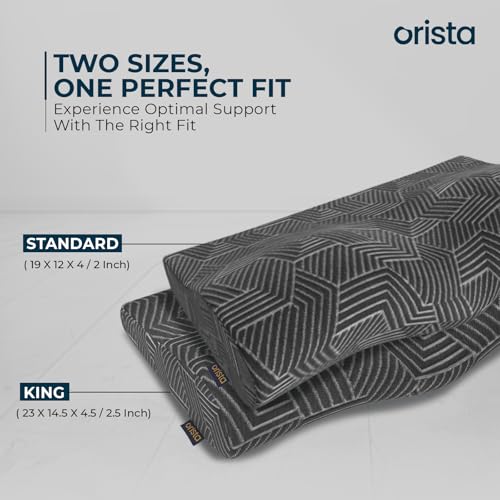 Image of ORISTA Advance Gel Blended Cervical Memory Foam Pillow | 2 Year Warranty |Orthopedic Neck & Shoulder Support Pillow for Sleeping |Improves Posture & Spinal Alignment | 23 x 14.5 x 4.5 Inch | Set of 2
