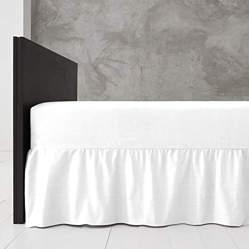 Egypto Plain Dyed Deep 𝐅𝐢𝐭𝐭𝐞𝐝 𝐕𝐚𝐥𝐚𝐧𝐜𝐞 Sheet Double – Easy Care Soft & Durable Fitted Sheet with 30 cm Deep Frill – Breathable – Fit Over Mattress – Machine Washable (Double,White)