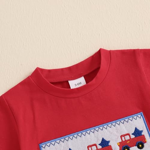 Image of 4th Of July Toddler Boy Outfit Popsicle American Flag T-Shirt and Gingham Plaid Shorts Set Independence Day Clothes