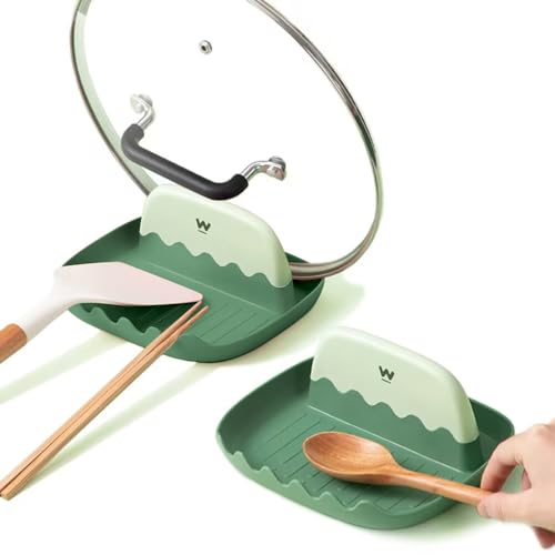 2 Pack Lid and Spoon Rest for Kitchen Counter, Cooking