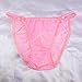 Lace Duchess Sissy Panties Antron Nylon Tricot Baby Pink String Bikini LADIES Panties Underwear size 6 7 8 (8)