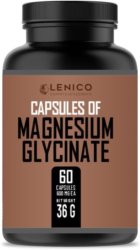 Lenico Glicinato de Magnesio 60 cápsulas, sin gluten, sin aditivos, alta absorción