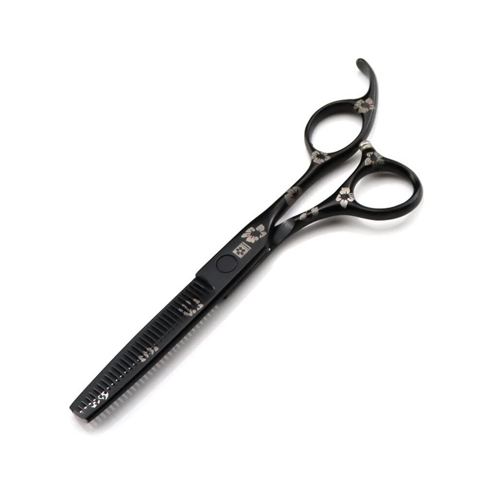 Ciseaux de coiffure professionnels en acier inoxydable, 6 pouces, en acier 440C japonais, motif fleur noire, for coupe de cheveux, ciseaux de coiffure
