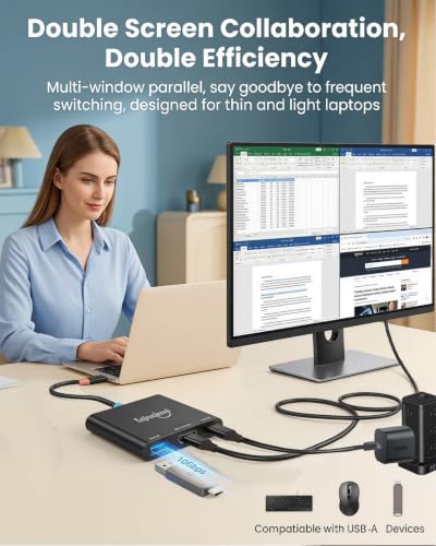 Image of USB c to hdmi Adapter with HDMI 2.1,8K@60 /4K120Hz, 3in1 Portable Travel TV Dock with USB3.2 and PD 100w Charger Compatible for Steam,MacBook,Laptops,IPAD,Mobile Phone.