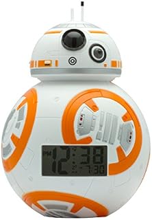 BulbBotz Star Wars 2020503 BB-8 Kids Light Up Alarm Clock | white/orange | plastic | 7.5 inches tall | LCD display | boy girl | official