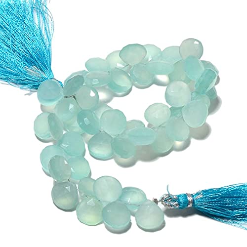 Aqua chalcédoine heart briolette LKBEADS pour la création de bijoux