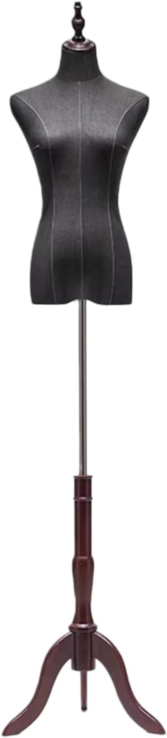 Adjustable Height Female Mannequin with Solid Wood Tripod，Dress Form for Clothing Display(Torso,Small)