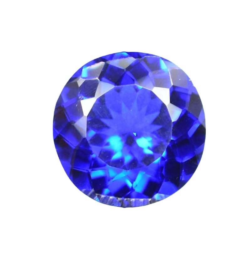 Tanzanite ronde de 15 mm à facettes idéale pour créer vos bijoux de mariage