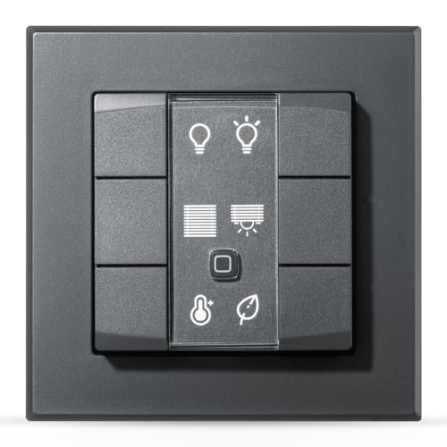 Homematic IP Smart Home 159828A0 - Interruttore da parete a 6 pulsanti, accessorio Smart Home, universale, commutatore attuatori e termostati, senza fili, colore: antracite