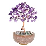 VLYX Árbol de la Vida de Amatista - Árbol Decorativo de Cuarzo Rosa Natural Hecho a Mano para Decoración de Habitaciones, Regalo Zen para Mujeres