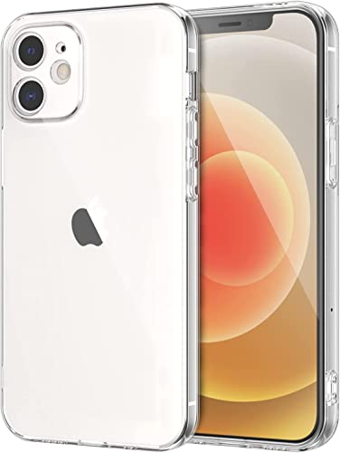 Image of NISHTECH for iPhone 12 Mini 5G Premium Transparent Hybrid Soft Slim Dust Proof Back Case Cover Silicone with Camera Protection