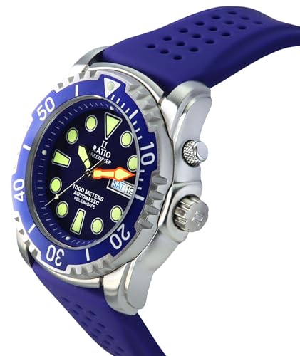 Image of RATIO FreeDiver Helium-Safe Dive Watch Sapphire Crystal Automatic Diver Watch 1000M Water Resistant Diving Watch for Men (White)