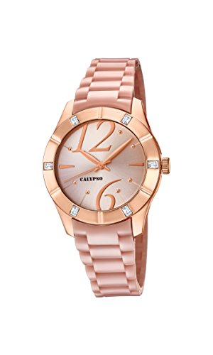 Preisvergleich Produktbild Calypso Damen Datum klassisch Quarz Uhr mit Plastik Armband K5715 / 2