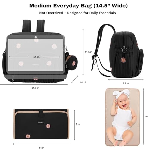 Image of GOBABYMART Diaper Bag Backpack with Changing Pad - Travel Baby Bag, Insulated Bottle Pockets, Stroller Straps