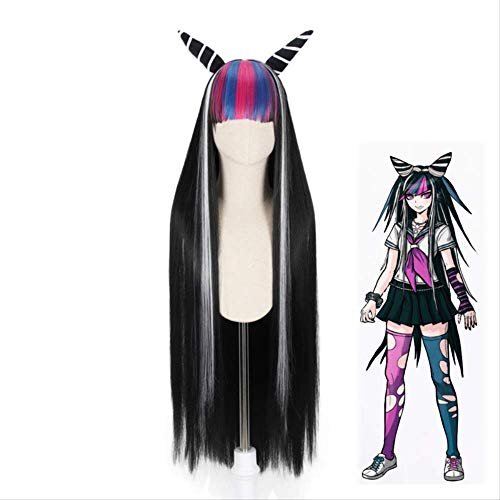 Danganronpa Mioda Ibuki Pelucas de Cosplay Largo Color Mixto Recto Peluca de...