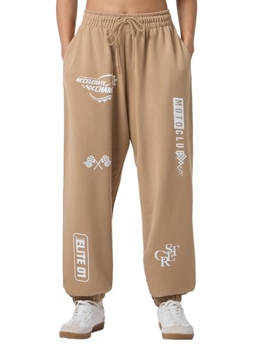 Pantalon de jogging femme super large beige en éponge taille S 677390