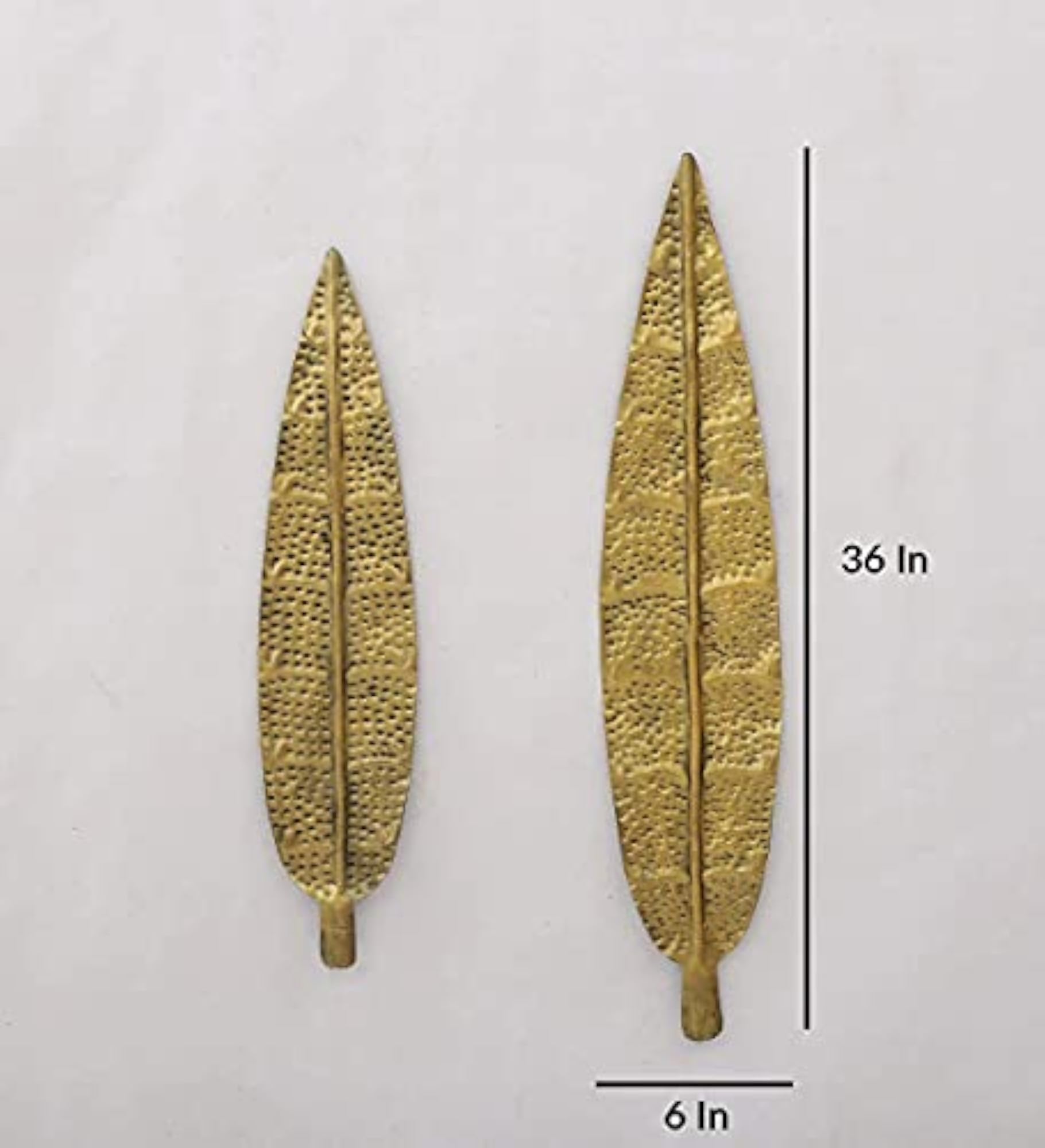 Gold Metal Hem Leaf Decorative Wall Art for Home Decor
