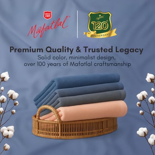 Image of Mafatlal Joy Towels for Bath Large Size - Pack of 2 | 58 x 29 inch | Soft Cotton | Quick Dry | Highly Absorbent | 450 GSM | Blue