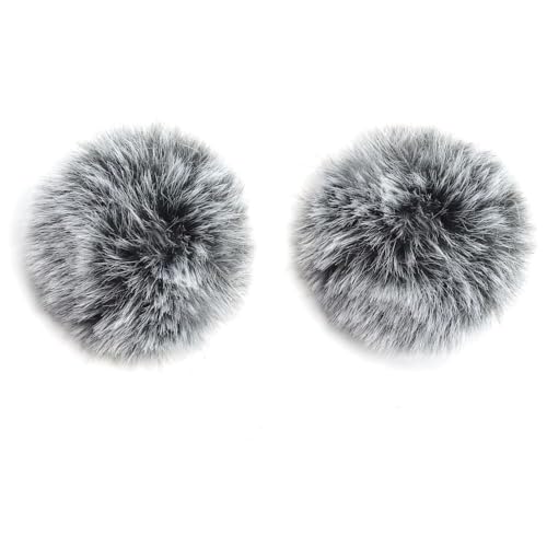 Image of TECHBLAZE Grey Furry Windscreen for Mini Lavalier Microphone Deadcat Windshield Mic Cover Pop Filter, Noise Reduction Furry Wind Muff (2)
