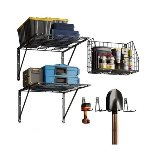 Habyhezio Tool Storage Rack, Wall-Mounted Tool Organizer, Garage Studio Tool Storage Shelf, Foldable Multi-Function Tool Wall Rack for Home & Workshop