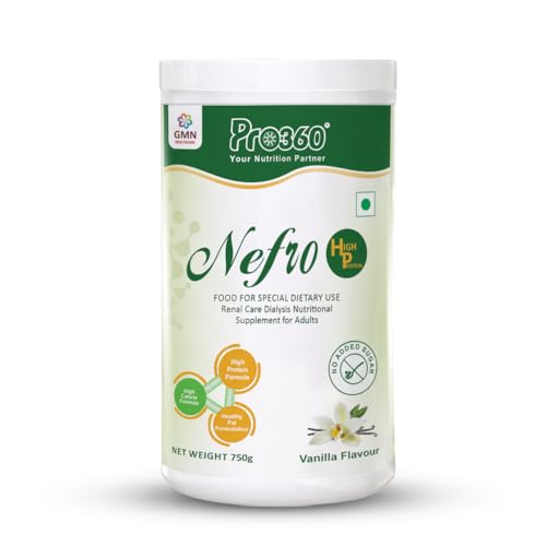 Image of Pro360 Nefro HP Powder - Vanilla Flavour, 750g - High Protein Dialysis Care Nutritional Supplement for Renal Support - Vanilla Protein Powder with L-Taurine, L-Carnitine & Essential Nutrients