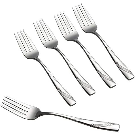 Nicesh 16 piece stainless steel salad forks and dessert forks, 6.38 inches, E Cover