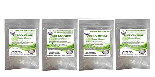 Image of Jasmine Flavour Desi Camphor-Camphor-IsoBorneol-Pure Camphor- Camphor Flex (edible-pure-pharma grade)(Aqua White) (Jasmine, Pack of 4)