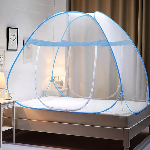 Aoreun Moskitonetz Bett Pop Up Moskitonetz Reise großes Mückennetz Bett für Doppelbett Faltbares Mosquito Net Mückenschutz Bett Mobiler Insektenschutz Moskitozelt (200 x 180 x 150cm)