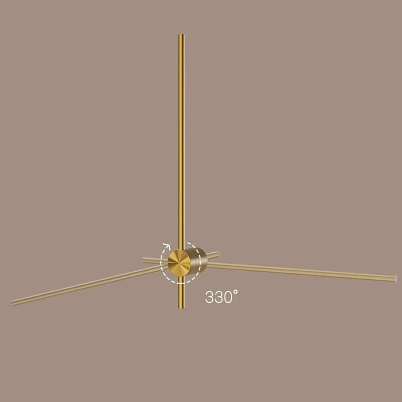 Lámpara Aplique de pared LED lineal dorado para interiores, moderno, de tira larga, con rotación de 330°, ajustable, para tocador, 3000 K, para baño, sala de estar y pasillo Iluminación Interior