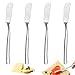 4 Pezzi Coltello da Burro, Spalmatore di Burro, Coltelli da Spalmatore di Burro, Acciaio Inossidabile Altamente Lucidato Spalmatori di Formaggio per Gelato, Burro, Panini, Formaggio (Argento)