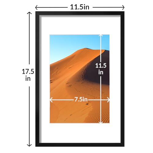 Image of LaVie Home 11x17 Picture Frame Black Set of 10, Display 8x12 with Mat or 11 x 17 Without Mat Picture, Photo Frame Collage for Wall Gallery or Table Deco, Hanging or Tabletop Display