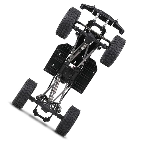 ZJchao Kit de Cadre de Go Kart, Cadres de Go Kart, Châssis à Empattement de 313 Mm, Pare-Chocs, Cadre de Voiture RC, Pièces de Voiture RC (avec des pneus)