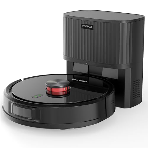 VONKO Saugroboter mit Wischfunktion, S6 Pro Staubsauger Roboter mit Absaugstation, 6000Pa Starke Saugkraft, LiDAR-Navigation, 180 Min Laufzeit, Roboterstaubsauger für Tierhaare, Teppiche & Hartböden